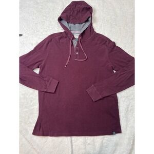 Flag & Anthem Mens Large Tall Burgundy Hoodie Wine Red Long Sleeve